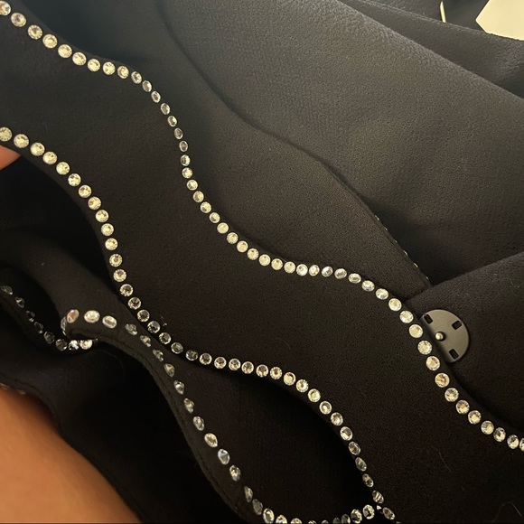 MACH & MACH Black Crystal Embellished Trim Blazer Jacket - Picture 6 of 9